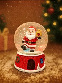 Resim 2026 Yılbaşı Temalı 9 Cm Orta Boy Kar Küresi - 2026 Yeni Yıl Led Işıklı Noel Baba Süsü 47 