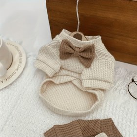 Resim Şık Kahverengi Vafli Köpek Kıyafeti ve Papyon - Küçükten Büyük Irklara Uygun Yumuşak Örgü Evcil Hayvan Elbisesi, İlkbahar & Yaz Modası, Kolay Giyim Tasarımı, Günlük veya Şık Kullanım İçin Mükemmel, Köpek Elbisesi, Evcil Hayvan Modası, Zarif Petwear, Rahat Petwear 