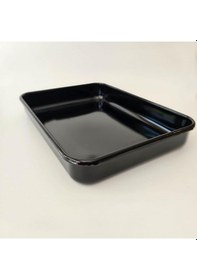Resim Emaye Dikdörtgen Fırın Tepsisi Siyah Siyah 