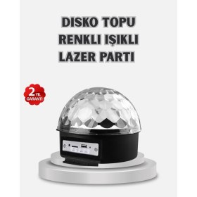 Resim Belle Fusion Bfs LED Disko Küresi Bluetooth Hoparlörlü Ritimle Senkronize Döner Işıklı 