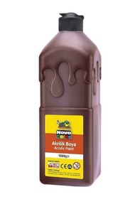 Resim Nova Color Akrilik Boya 500ml Kahverengi - 3 Adet Kahverengi 