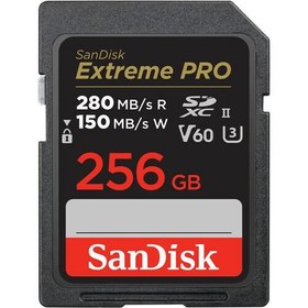 Resim SanDisk 256GB Extreme PRO UHS-II SDXC 280MB/s V60 Hafıza Kartı 