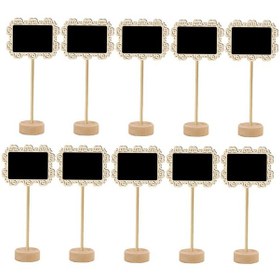 Resim Suntek Adet Kara Tahta Ahşap Mini Burcu Not Yer Kartları Memo Siyah 