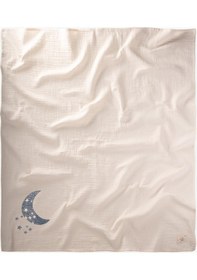 Resim Cigit Ay Baskılı Naturel Battaniye 90x100 Cm İndigo Baskılı Indigo 