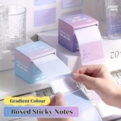 Resim 256 adet/kutu Kutulu Yapışkan Notlar, Tam Yapışkan Yırtılabilir Notlar, 8 Format, Ofis ve Ev Kullanımı İçin İdeal! 