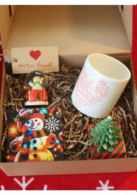 Resim Kutulu Hediye Seti - Kupa & Kar Küresi & Bardak Altlığı & Mum 