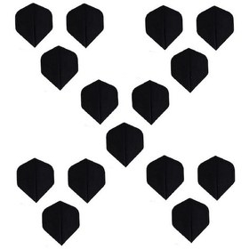 Resim 150 Micron 5 Set 15 Adet Dart Flight Flayt Siyah Pet Dartsan 