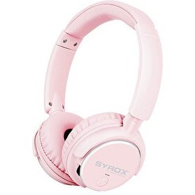Resim Syrox S16 Hafıza Kartı - 3.5 MM AUX Destekli 5.0 Kablosuz Mikrofonlu Kulak Üstü Bluetooth Kulaklık Pembe 