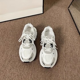Resim Kadınlar için Nefes Alabilir File Sneakerlar, Bağcıklı Platform Yumuşak Tabanlı Günlük Yürüyüş Ayakkabıları, Düşük Üst Rahat Ayakkabılar 