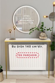 Resim TALAŞTOZUM 140cm Gold Beyaz Petek Üstü Raf Dresuar 