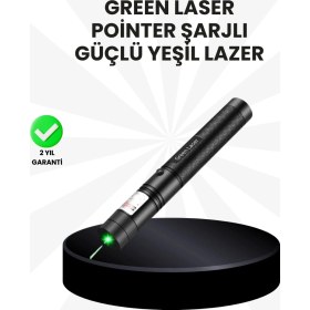 Resim Mey Ithalat® Yüksek Güçlü Yeşil Lazer Pointer 5000MW Şarjlı 
