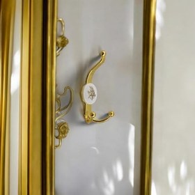 Resim Badem10 Boncuk Gold Altın Askı Dolap Askılık Askılığı Banyo Mutfak Askısı Duvar Kapı Elbise Kıyafet Vestiyer 