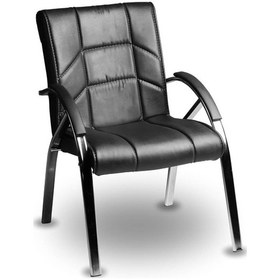 Resim Risus Siyah Deri Misafir Koltuğu Bekleme Koltuğu Dinlenme Koltuğu Siyah 