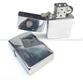 Resim Sade Yüzey Gümüş Renk Baskısız Kapaklı Zippo Benzinli Çakmak 