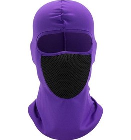 Resim Taktik Tam Yüz Maskesi Kap Balaklava Boyun Hood Spor Askeri Bandana Mor 
