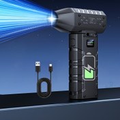 Resim 2025 Yeni Taşınabilir Turbo Fan, 130W Ultra Yüksek Hızlı LED Rüzgar Hızı Göstergeli (1~100 Kaydırma Kontrolü), Portatif ve Uzun Ömürlü Pil Yaşamı, USB Şarj, Çeşitli Senaryolar ve Mevsimler İçin Uygun, Temizlik ve Soğutma için İdeal: İç Mekan Köşe Toz Alma, Klavye Tozu Temizleme, Araba Temizliği, Alev Ateşleme, Saç ve Su Lekesi Üfleme Kurutucu, 3 Düğmeli Anahtarlı El Tipi Fan, Kaydırmalı Hız Ayarı, Kasırga Modu, Emme Ucu Dahil 