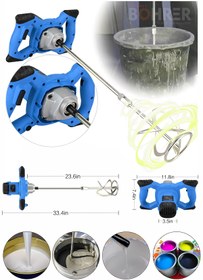 Resim BÖHRER PROFESYONEL ELEKTRİKLİ 3200W 6 KADEME DEVİR AYARLI HARÇ BOYA ALÇI KARIŞTIRMA MAKİNESİ 