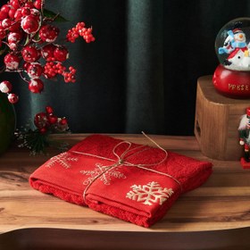 Resim Homelover Yeni Yıl Yüz Havlusu - Kırmızı - 50x80 cm 