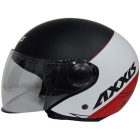Resim Axxis Square Larch Matt Black-Red Yarım Kask 