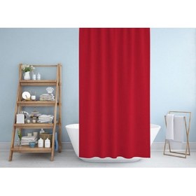 Resim Kırmızı Banyo Perdesi 180x200 Duş Perdesi Tek Kanat Küvet Perdesi Kırmızı 