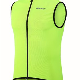 Resim Erkekler için Yüksek Esneklikli Bisiklet Yeleği Kolsuz Sırt Cebi ile - Koşu, Bisiklet ve Sporlar için Nefes Alabilen Neon Yeşil Kolsuz Gömlek, Dar Kesim Yuvarlak Boyun, İlkbahar/Yaz/Sonbahar Aktif Giyim, Günlük Dış Mekan Giyimi | Yuvarlak Boyunlu Yelek | Yüksek Esneklikli Kumaş, Bisiklet Forması 