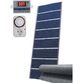 Resim Oxa 65X25 cm Dijital Termostatlı Keçeli Zaman Saatli Halı Altı Karbon Film Isıtıcı 
