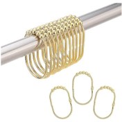 Resim Duş Perdesi Kanca Halkaları, Metal Geniş Duş Perdesi Halkaları Banyo Duş Perdesi Perdeleri İçin Kancalar, Altın, 12'li Set Diğer 