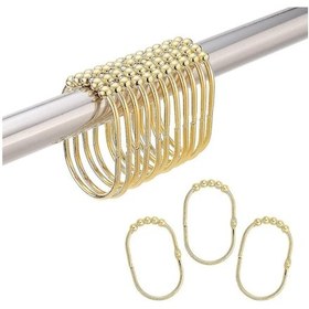 Resim Duş Perdesi Kanca Halkaları, Metal Geniş Duş Perdesi Halkaları Banyo Duş Perdesi Perdeleri İçin Kancalar, Altın, 12'li Set Diğer 