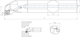 Resim S Sistem - ISO A-SCLCR/L 95° İç Çap Torna Kalemi 