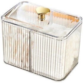 Resim Pamuklu Çubuk Dağıtıcı 3 Izgaralı Pamuklu Çubuk Tutucu Şeffaf Kapaklı, B 