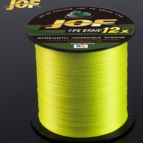 Resim JOF 12-Strand 300m/328yd Örgülü Olta İpi, 11.34-54.43KG Yüksek Mukavemetli PE Örgü, Tuzlu ve Tatlı Su Balıkçılığı için Pürüzsüz ve Dayanıklı - Karides, Kılıçbalığı ve Oyun Balığı için İdeal, Karides Balıkçılığı Ekipmanı | Canlı Renkli İp | Pürüzsüz Dökme İpi 