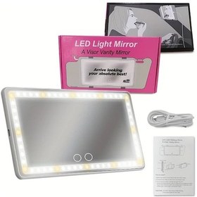 Resim Sunshine022 Evrensel Usb Şarjlı Dokunmatik Aydınlatmalı Beyaz Tavan Aynası 3 Işık Ayarlı 
