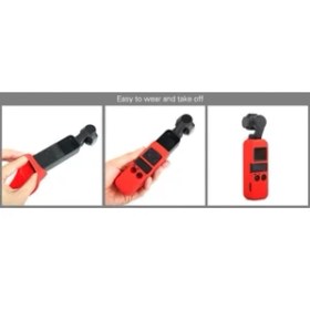 Resim Profisher Dji Osmo Pocket Için Renkli Silikon Koruyucu Kılıf Buyun Askılı Kordon Kırmızı 