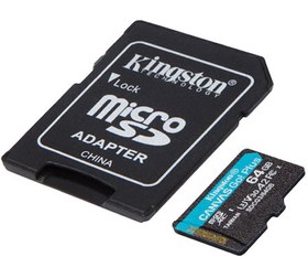 Resim Kingston SDCG3\u002F64GB 64 GB 170\u002F70MB\u002Fs SDXC Class 3 UHS-I Canvas Go microSD Kart 