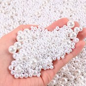 Resim El Sanatları için 4100 Adet Fildişi İnci Boncuklar, Çeşitli Boyutlarda Deliksiz, Vazo Doldurucu Plastik İnciler, Ev Dekoru, Düğün, Doğum Günü, Kendin Yap Sanatı, Anneler Günü Parti Merkez Süsü 