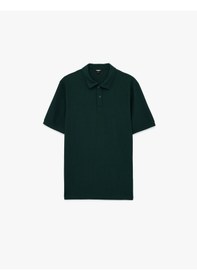 Resim Koton Regular Fit Kısa Kollu Düğmeli Polo Yaka Tişört Yeşil 6sam10067mk 
