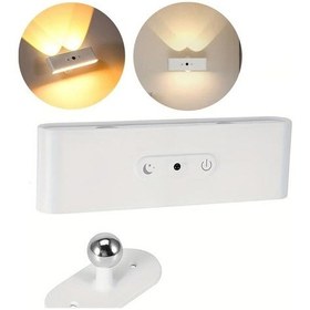 Resim Ledx Sk-bd188f Çift Yönlü Hareket Sensörlü Dekoratif Şarjlı Duvar Aplik 2 Mercekli 15 Smd Ledli 3000k-4000k-6500k 