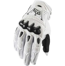 Resim Carrier Karbon Fiber Motosiklet Sürüş Eldiveni Beyaz 