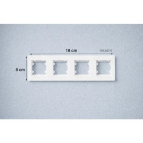 Resim Nilson Beyaz Dörtlü Priz Çerçevesi 