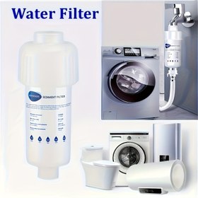 Resim Çamaşır Makinesi, Duş & Tuvalet için Su Filtresi - Yüksek Kalite, Basınca Dayanıklı, Kloru Gideren, 5 Aşamalı Filtreleme Sistemi, Plastik Malzeme, Yuvarlak Şekil, Tam Ayar, 1/2/4 ppm Kirleticiler 