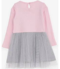 Resim Breeze Kız Çocuk Uzun Kollu Elbise Tüllü 3-8 Yaş, Pembe 