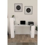 Resim Moonlife Sima Kitaplık Çalışma Masası (Beyaz) 