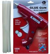 Resim TUDOR Kırmızı Sıcak Silikon Tabancası 100 Watt 10 Adet 11 mm 