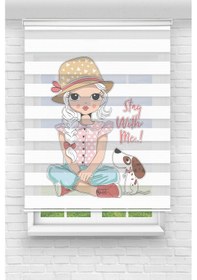 Resim Perdecizade Enxboy Köpekli Kız Dijital Baskılı Zebra Perde-cocuk Odası-stor Perde Tyc83a71afcc755a5f446d000 Renkli 