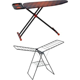 Resim Devecioğlu Mega 2'li Çeyiz Seti Ergonomik Ütü Masası ve Dayanıklı Çamaşır Kurutma Askısı 