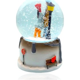 Resim Işıklı Müzikli Sevgi Temalı Çift Orta Boy Kar Küresi 