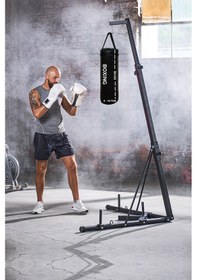 Resim 50 Cm Yırtılmaz Siyah Deluxe Boxing Boks Torbası Ve Tavan Kancası Siyah 