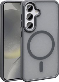 Resim Ensueno Galaxy Uyumlu S24 Plus Kılıf Magsafe Şarj Özellikli Mat Arka Yüzey Sio Kapak-gri Gri 