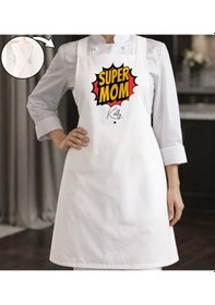 Resim Bk Gift Kişiye Özel Anneler Günü Tasarımlı Çapraz Askılı Beyaz Mutfak Önlüğü - 3, Aşçı Önlüğü, Şef Önlüğü, Anneye Hediye Kobitmeyencom35926 Bk Gift Renkli 