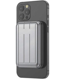 Resim 5000 Mah Magsafe Powerbank 15w Kablosuz Hızlı Şarj Led Göstergeli, Usb Çıkışlı Ve Type-c Girişli Gri 